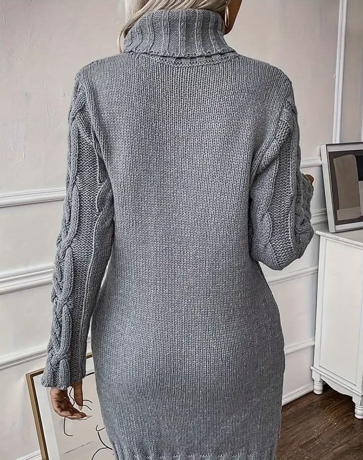 Lynn - Winter knitted dress with turtleneck