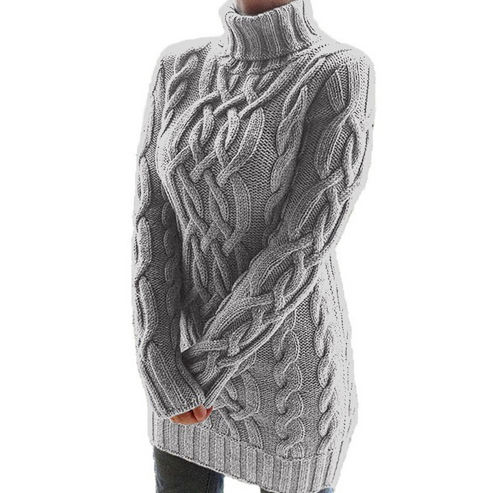 Lynn - Winter knitted dress with turtleneck