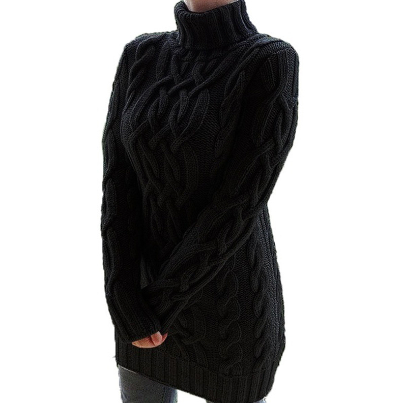 Lynn - Winter knitted dress with turtleneck