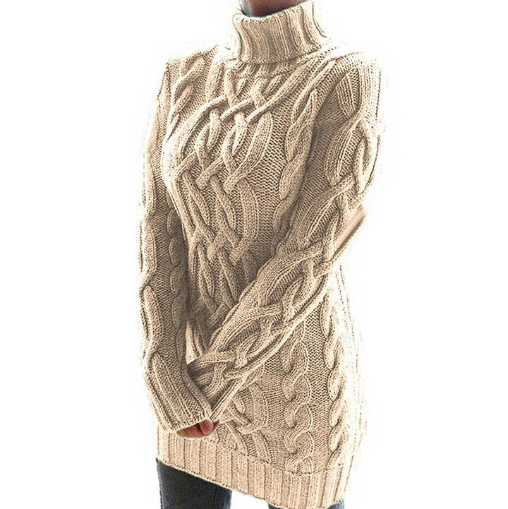 Lynn - Winter knitted dress with turtleneck