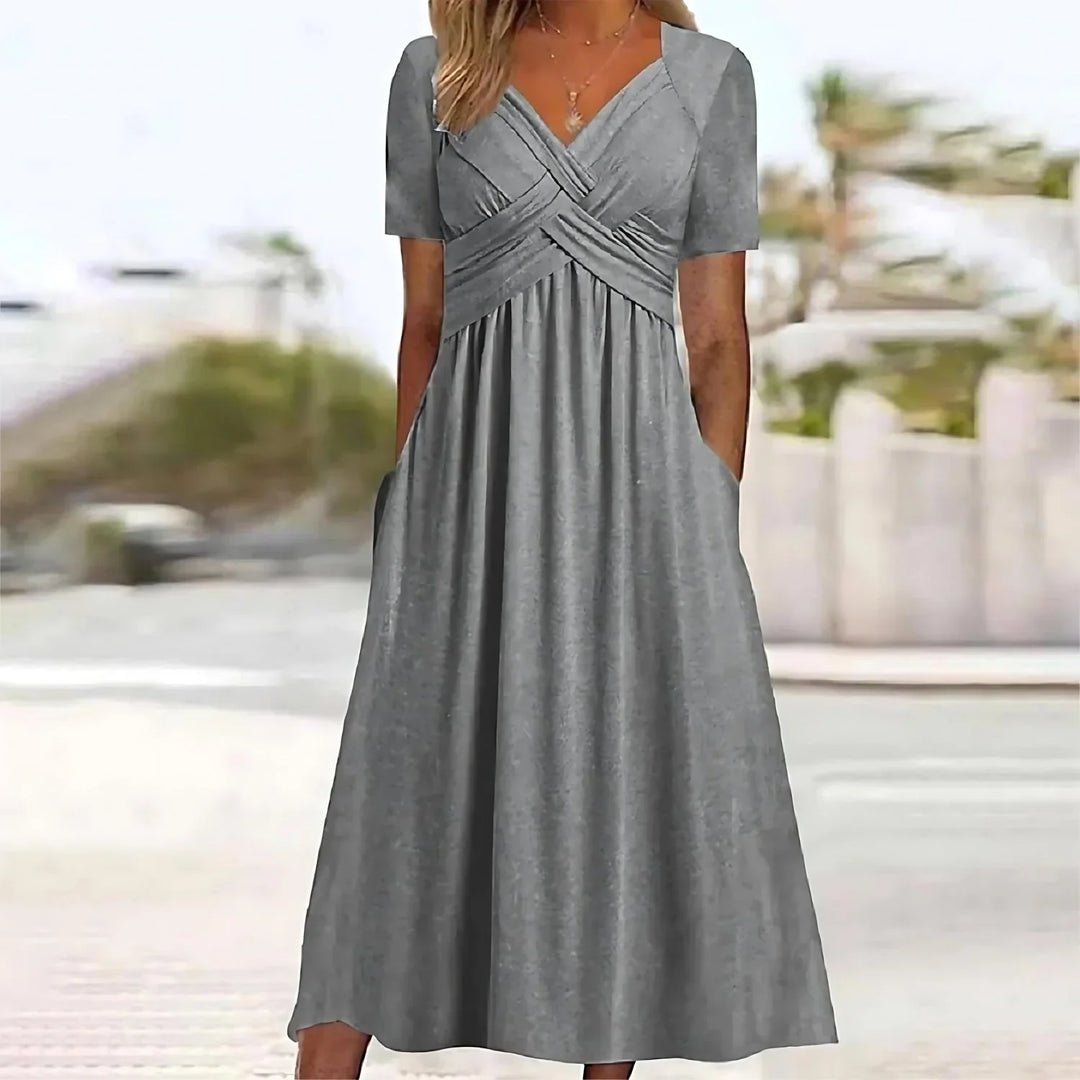 Hilma - Elegant Mid-length Dress With Belly Covering