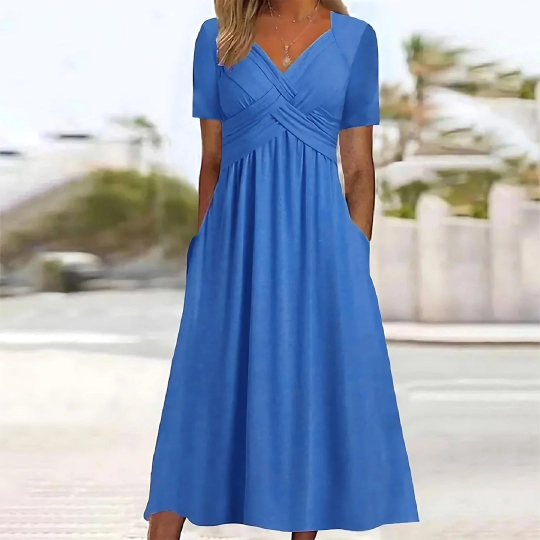 Hilma - Elegant Mid-length Dress With Belly Covering