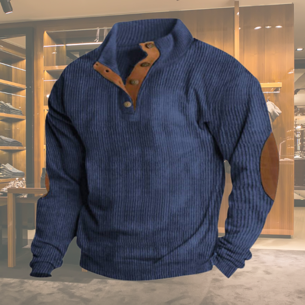 Henry - Ribbed Knitted Jumper with Buttons