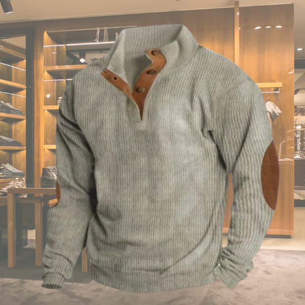 Henry - Ribbed Knitted Jumper with Buttons