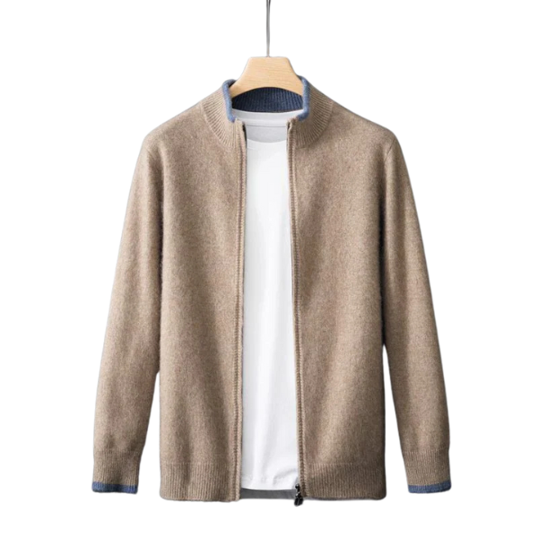 DANIEL- cashmere jacket with zip fastener