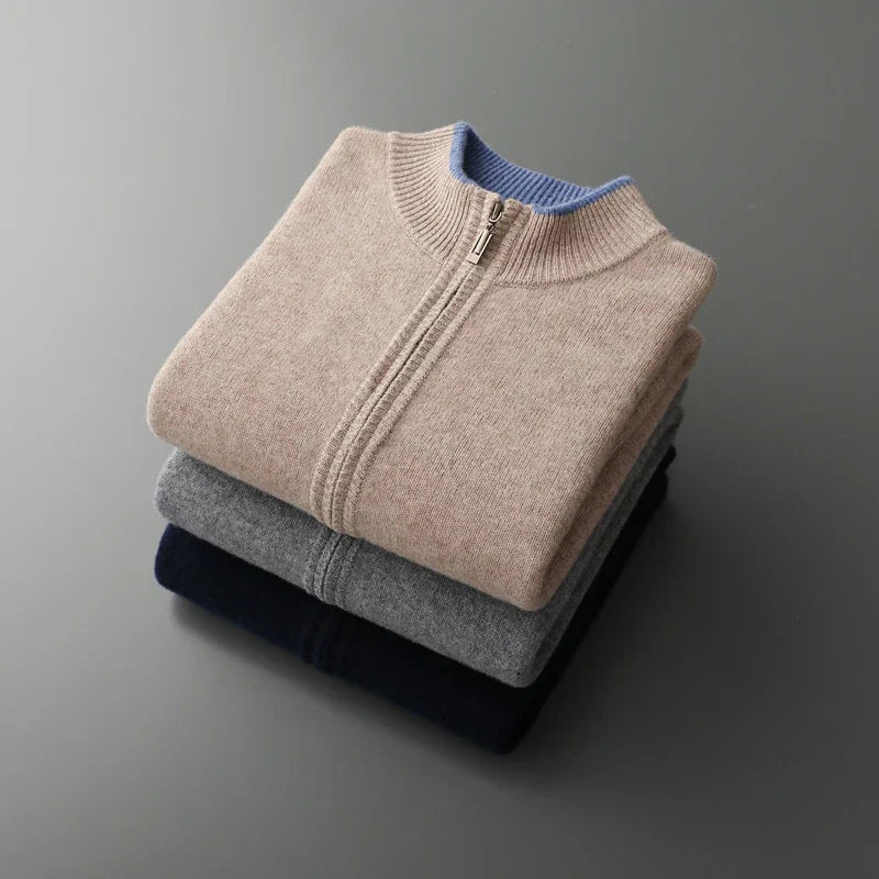 DANIEL- cashmere jacket with zip fastener