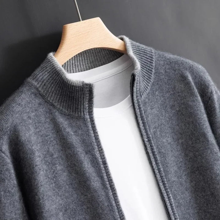 DANIEL- cashmere jacket with zip fastener